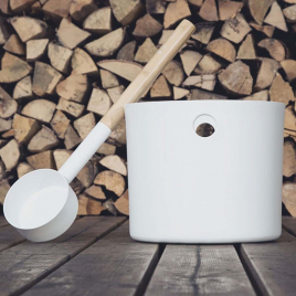 Бадья и черпак KOLO Sauna, цвет белый
