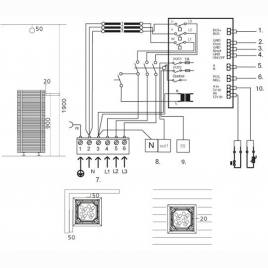 Электрокаменка Tulikivi Tuisku 6,8 kW, поверхность Nobile