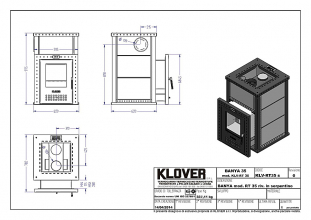 Печь в парную на дровах для бани Klover KLV RT 35