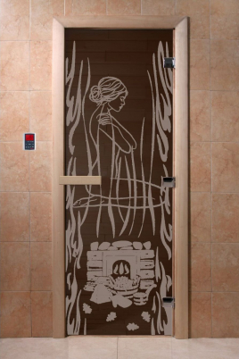 Стеклянная дверь DoorWood Волшебный пар черный жемчуг, коробка ольха